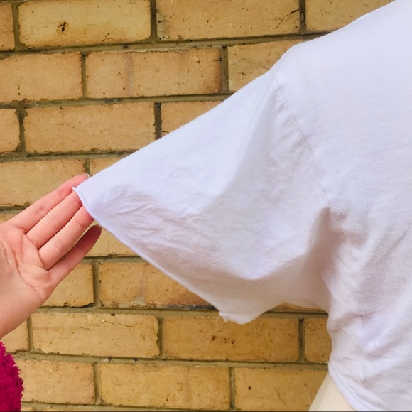GLASSONS size M White Cropped Front Tie Top Beach Casual - Picture 6 of 6